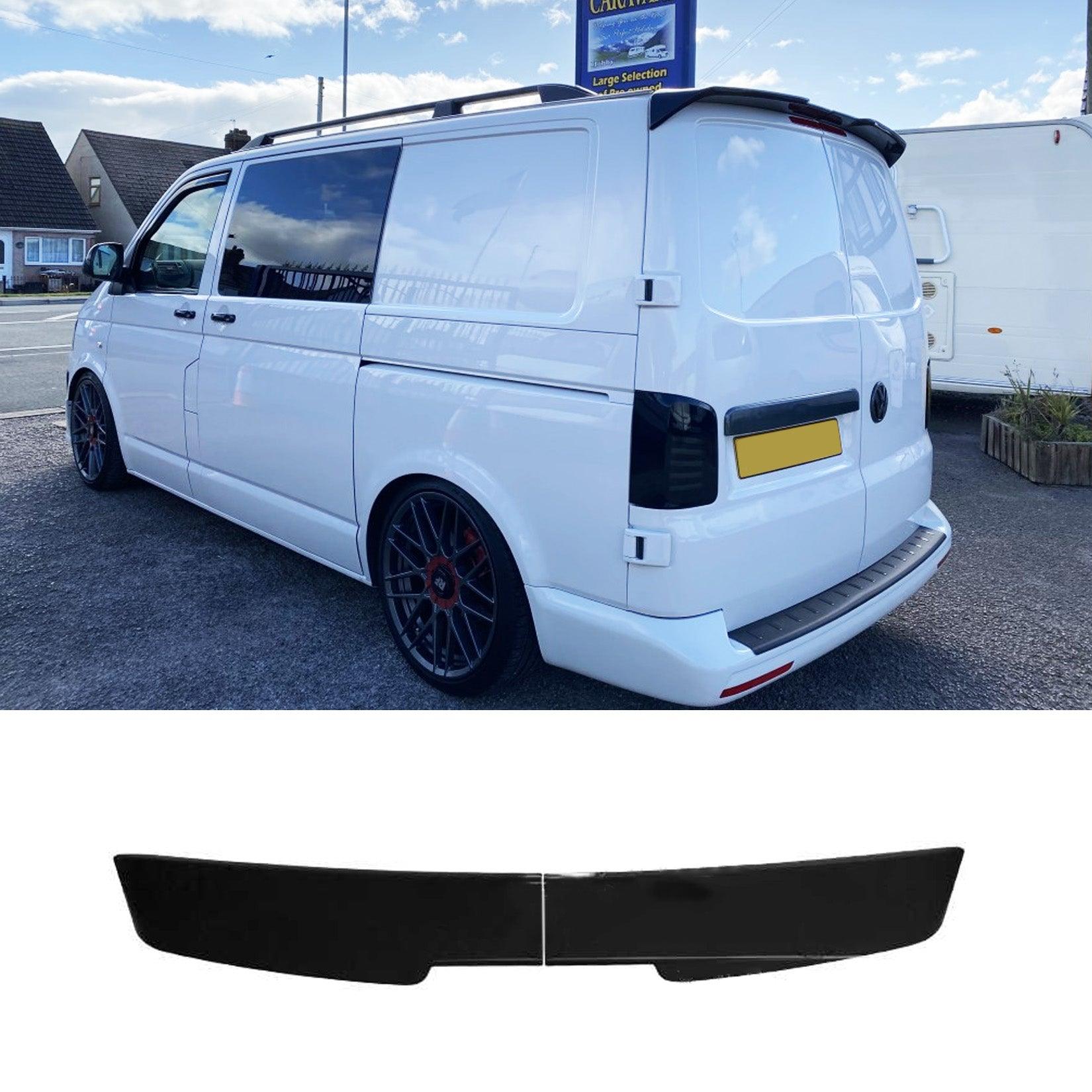 VOLKSWAGEN TRANSPORTER T5 T6 T6.1 2003+ BARN DOOR - REAR SPOILER - GLOSS BLACK - RisperStyling