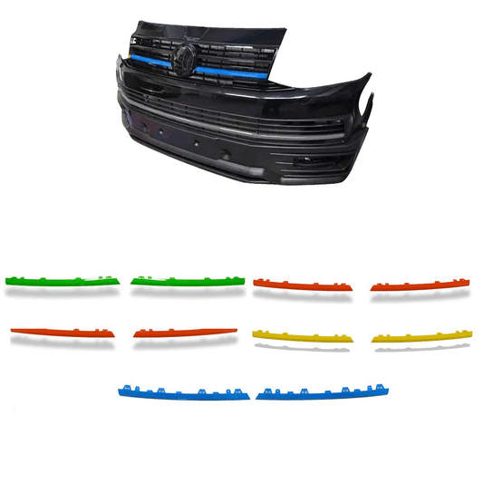 VW T6 TRANSPORTER 2015-2019 FRONT UPPER 2 PIECE CLIP IN GRILLE STREAMER - CHOOSE COLOUR - RisperStyling