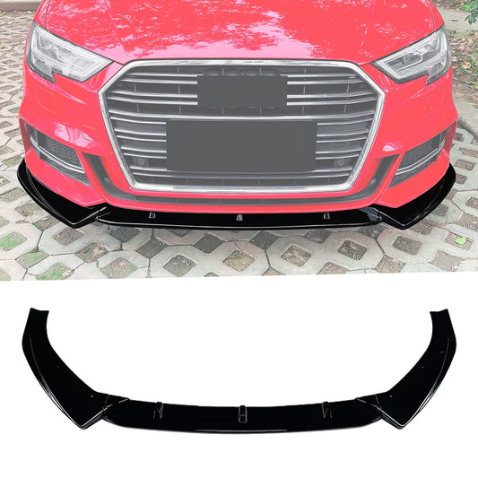 Audi A3 8V Facelift 2017-2020 Standard Models Front Splitter In Gloss Black