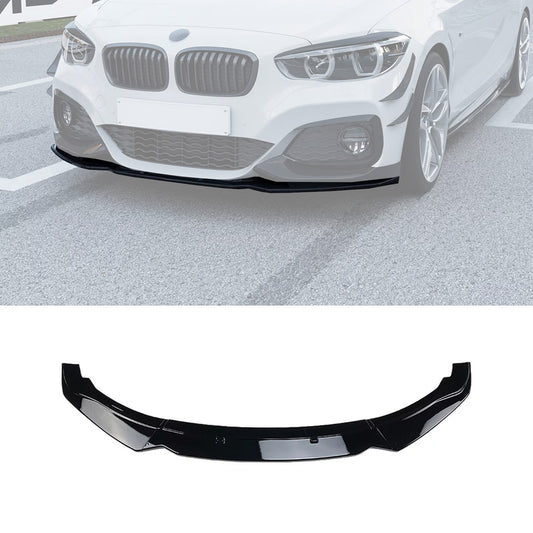 BMW 1 SERIES F20 F21 LCI STANDARD (NON M SPORT) 2015-2019 3PC FRONT SPLITTER IN GLOSS BLACK