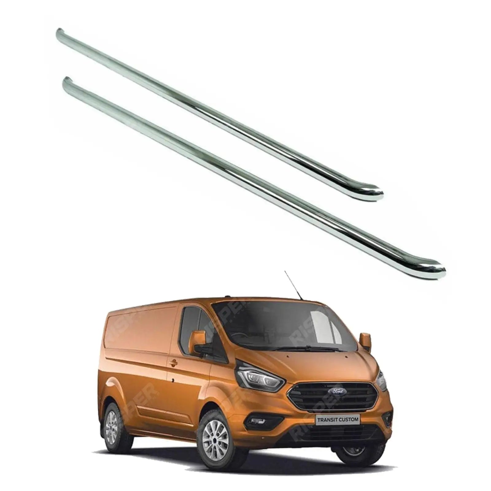 Ford Transit Custom LWB 2012 - 2024 - 2.4 Inch Stainless Steel OE Style Sportline Side Bars Main image