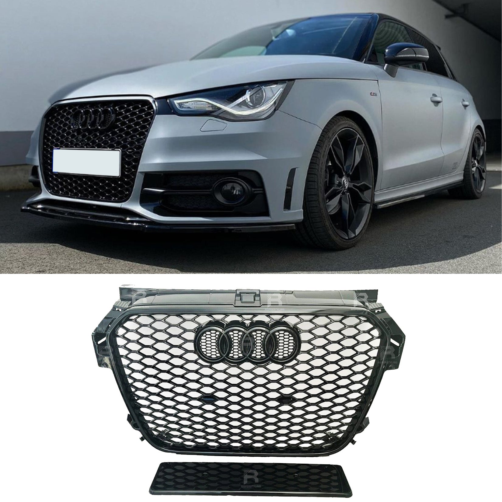 Audi A1/S1 2010-2014 8P RS1 Style Gloss Black Honeycomb Grille