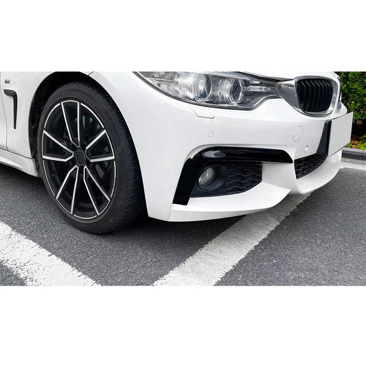 BMW 4 SERIES F32 & F36 2014-2020 M SPORT FRONT UPPER CANARDS IN GLOSS BLACK