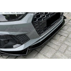 3 Pc Front Splitter in Gloss Black For Audi A5 S5 F5 Facelift 2021-2024 S LINE - Front Splitter
