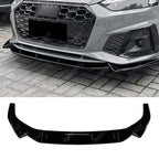 3 Pc Front Splitter in Gloss Black For Audi A5 S5 F5 Facelift 2021-2024 S LINE - Front Splitter