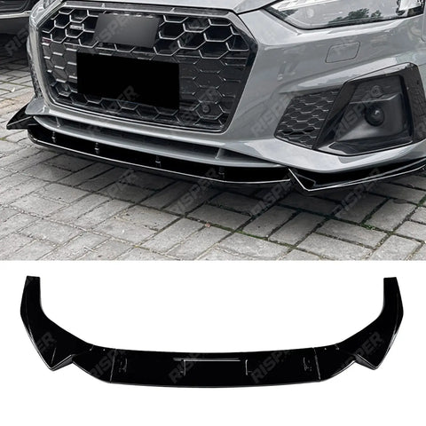 3 Pc Front Splitter in Gloss Black For Audi A5 S5 F5 Facelift 2021-2024 S LINE - Front Splitter