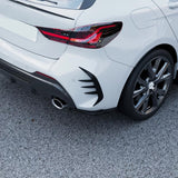 BMW 1 SERIES F40 M SPORT 2019-2024 REAR BUMPER CORNER SPLITTERS IN GLOSS BLACK