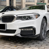 BMW 5 SERIES G30 (PRE LCI) 2017-2020 FRONT BUMPER CORNER SPLITTER IN GLOSS BLACK