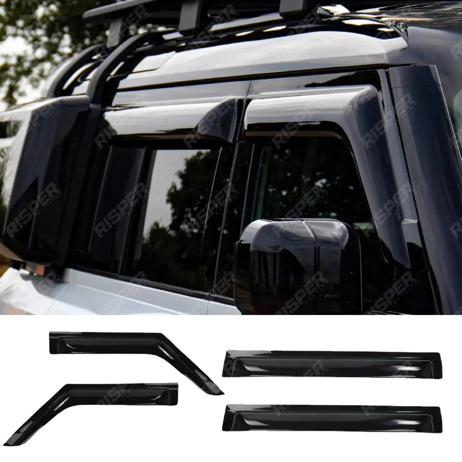 Land Rover Defender L663 2020+ 110 4pc STX Wind Deflectors - External Fit Main image