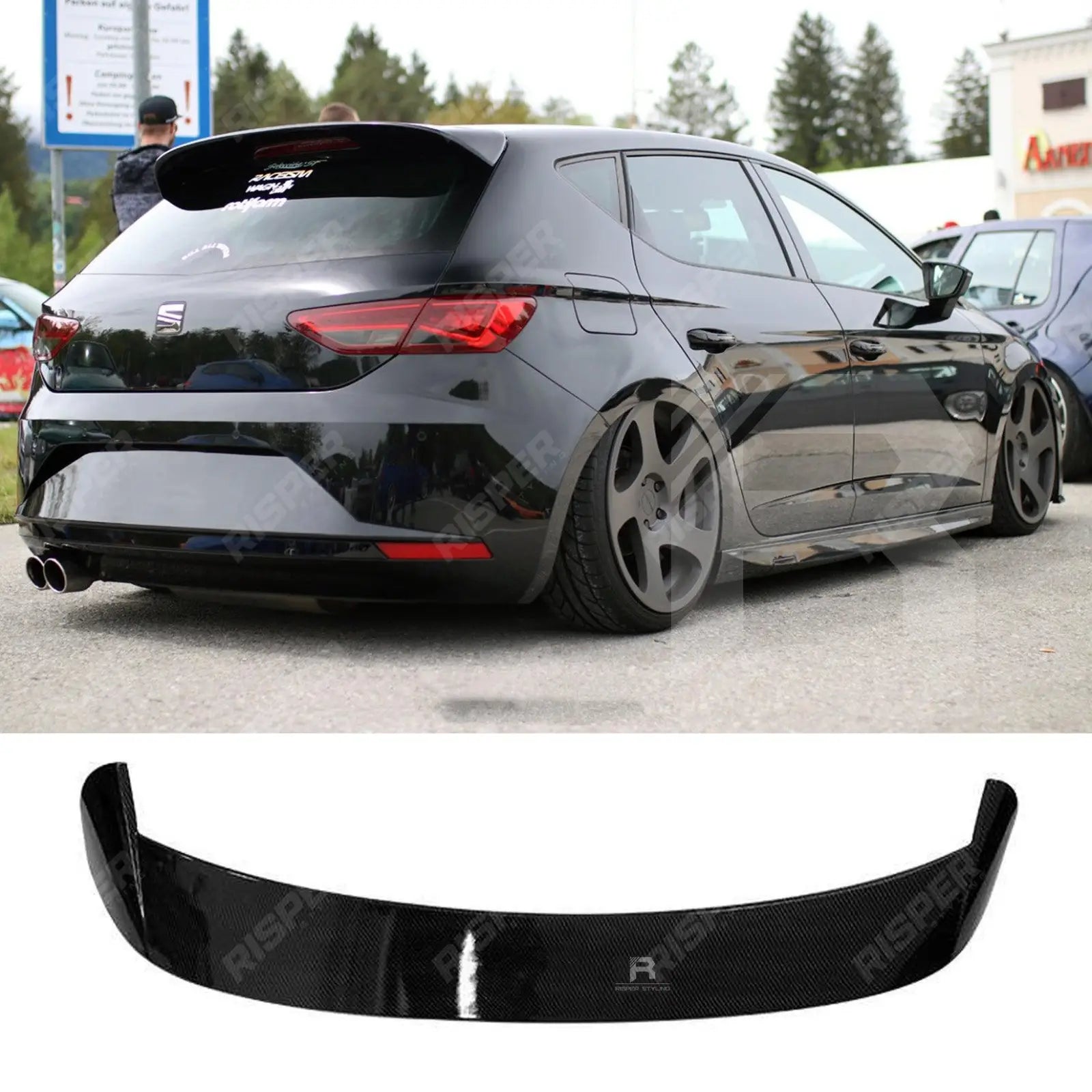 Seat Leon 2012 - 2019 5 Door 'cupra Look' Rear Spoiler In Gloss Black Main image
