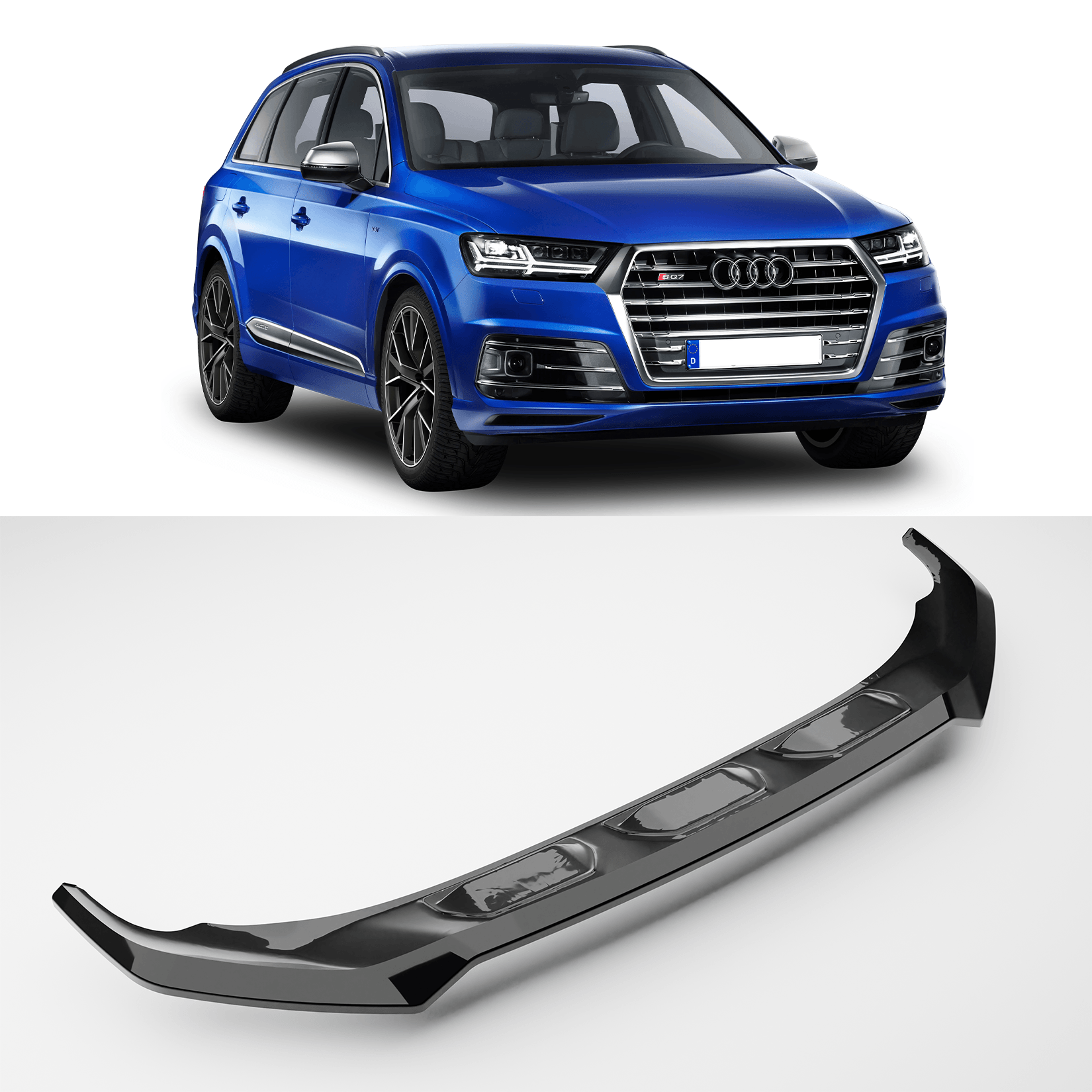 Audi SQ7 MK2 Facelift 2019+ Front Splitter / Audi Q7 S-Line MK2 Facelift 2019+ Front Splitter (2PCS)