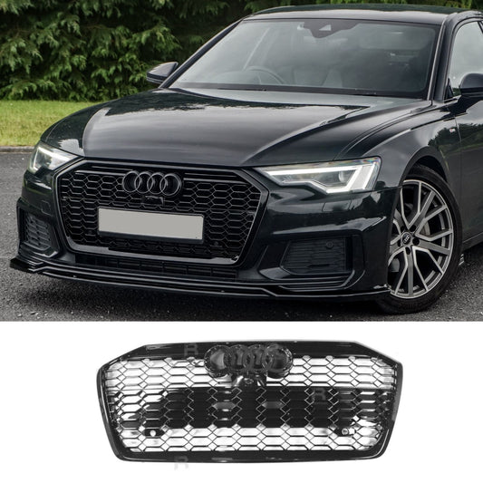 Audi A6 / S6 C8 2019+ Gloss Black RS6 Style Honeycomb Grill