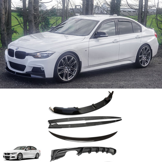 BMW 3 Series F30 M Sport 2012-2018 Carbon Look Full Aero Body Kit - Diffuser 00___