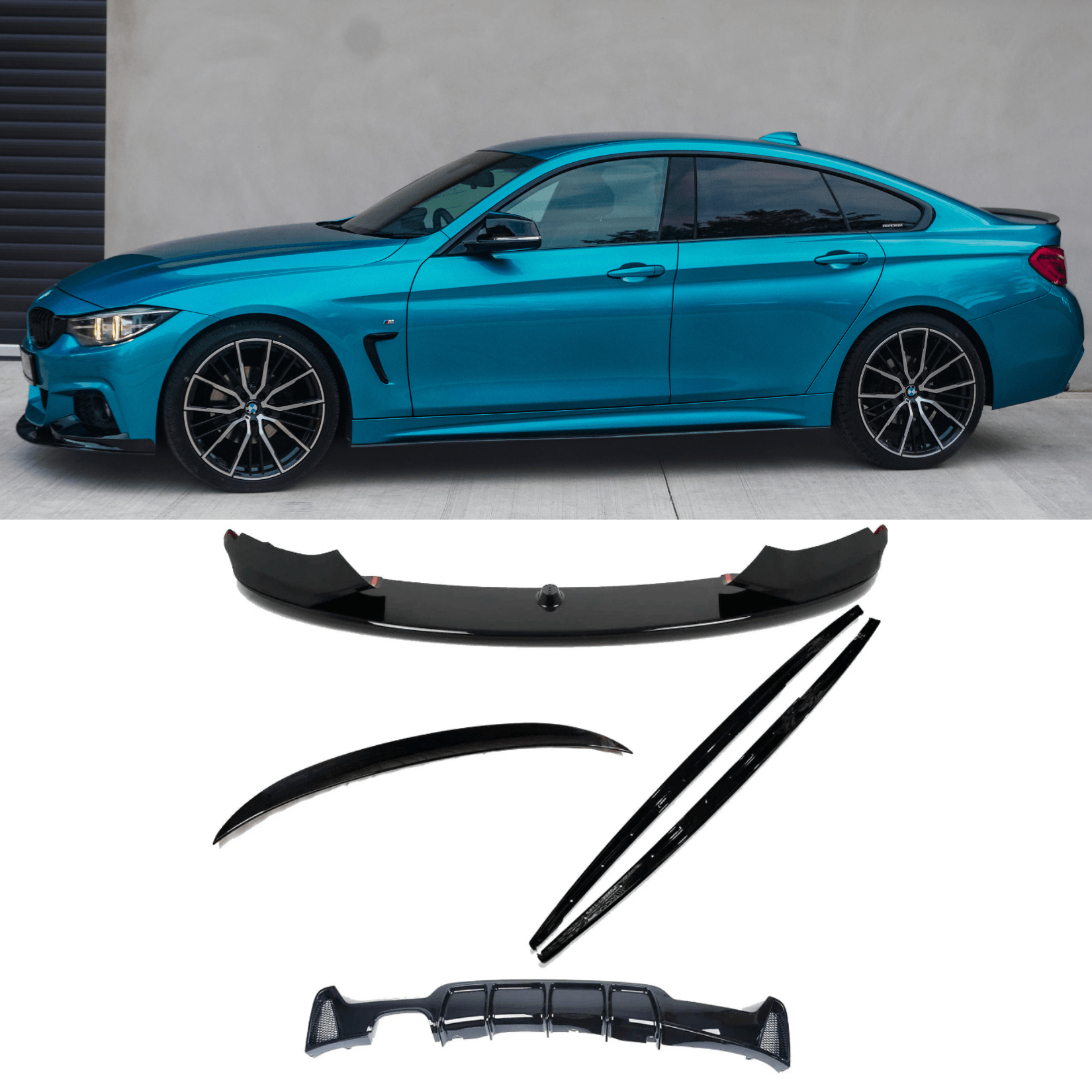 BMW 4 Series F32 2014-2020 Gloss Black Full Aero Body Lip Kit ...