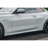 BMW 4 Series G22 M Sport 2020+ Side Skirt Splitters in Gloss Black