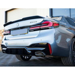 BMW 5 Series M Sport G30 G31 (pre LCI 2017-2020) M5 Look Rear Diffuser - Quad Exit Gloss Black