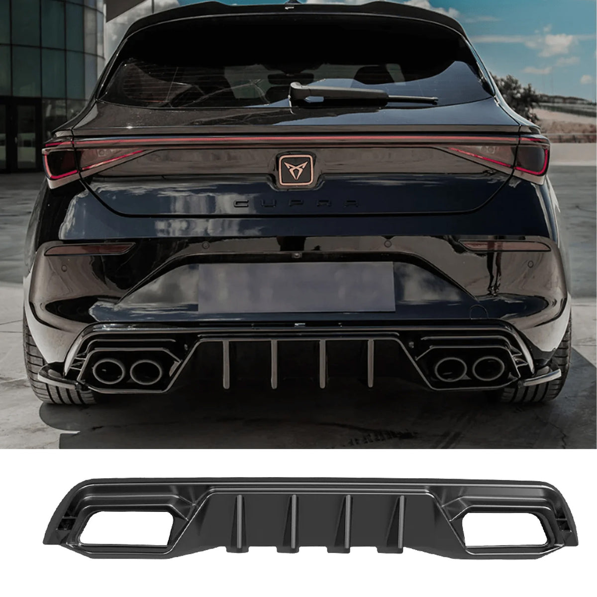 Cupra Leon 2020-2024 Rear Diffuser In Gloss Black