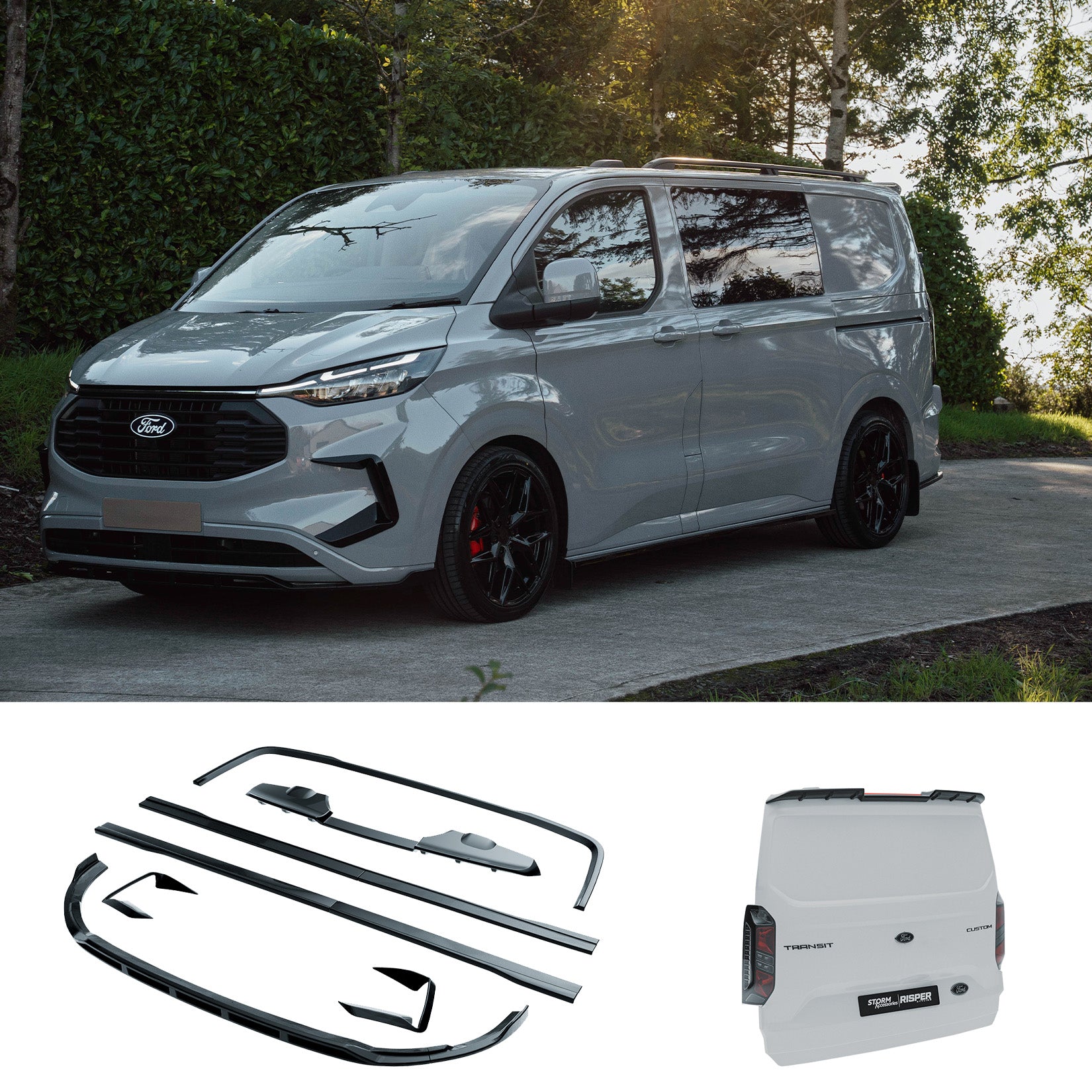 Ford Transit Custom MK2 2024 on TAILGATE SWB Full Low Line Aero Kit In Gloss Black Main image