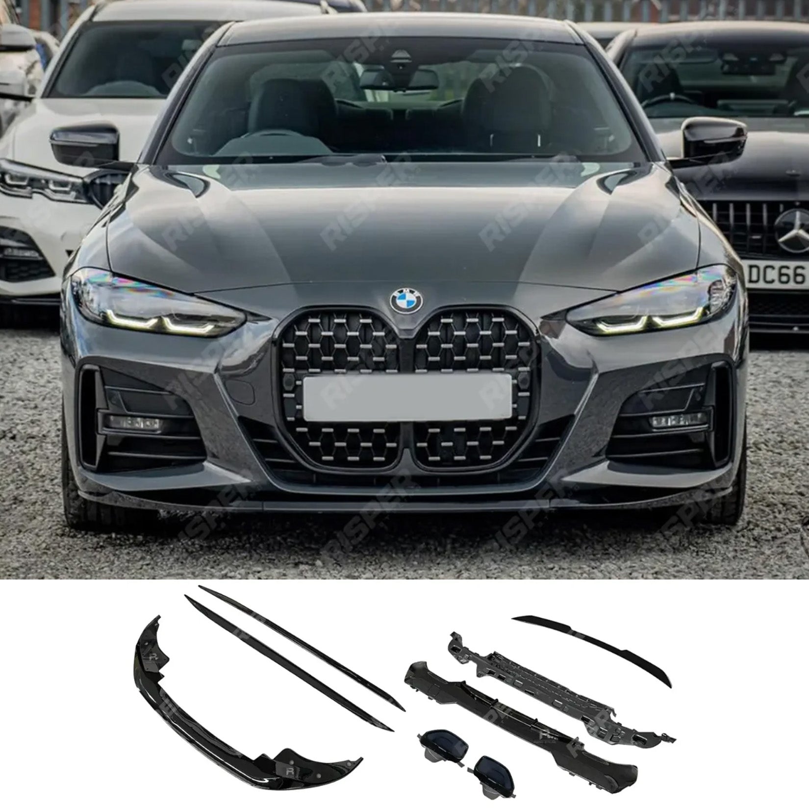 BMW 4 Series G22 2020+ M Sport - Aero Body Kit in Gloss Black Main image