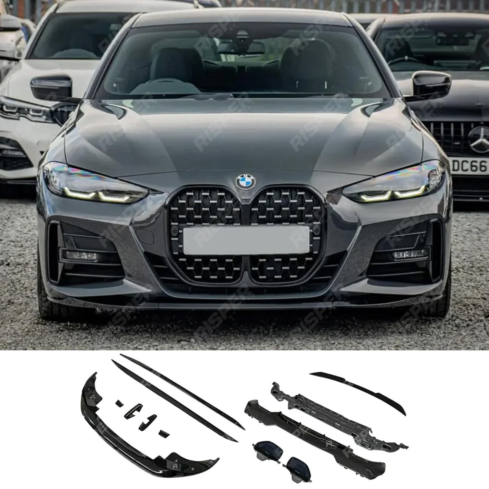 BMW 4 Series G22 2020+ M Sport - Aero Body Kit in Gloss Black Main image