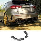 Mercedes A45 W177 2019-2023 & Facelift 2023 on Rear Side Splitters in Gloss Black