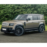 Land Rover Defender L663 2020 On - V2 Front Bumper Splitter With Led's In Gloss Black