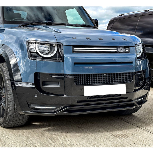 Land Rover Defender L663 90 / 110 / 130 2020 Onward – Front Bumper Splitter in Gloss Black