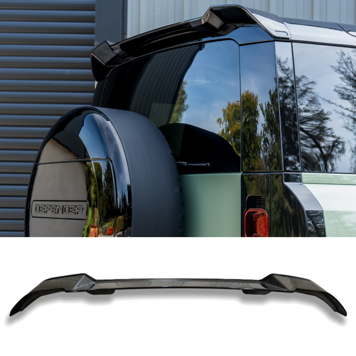 L663 Rear Spoiler Land Rover Defender L663 90/110/130 2020+ Rear Spoiler V.2 In Gloss ...