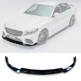 Mercedes C-Class W205 2019-2022 Facelift 'C63S Brabus Style' Front Splitter Lip - Gloss Black