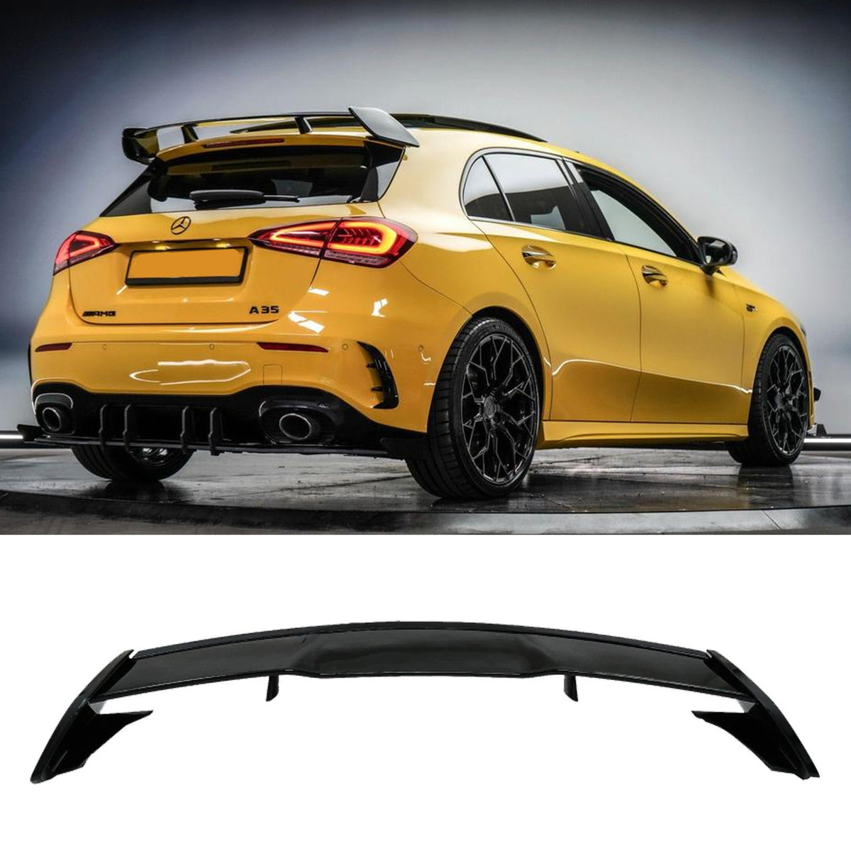 Mercedes A Class W177 2018+ - A45 Style Rear Spoiler - Gloss Black
