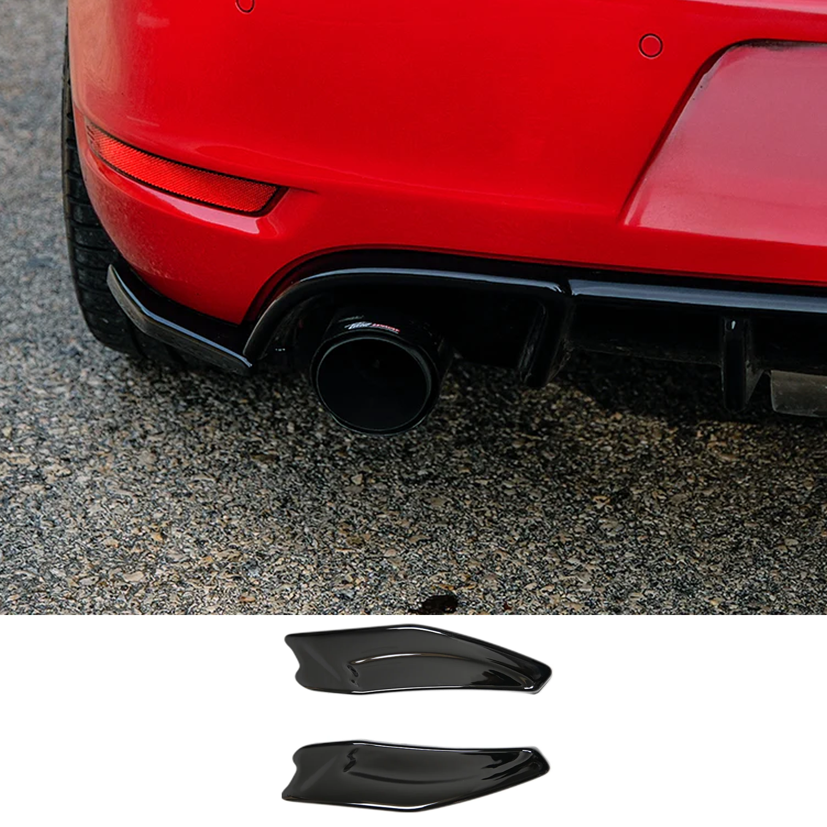 Volkswagen Golf GTI / GTD 2008-2012 Rear Side Splitters in Gloss Black Main image