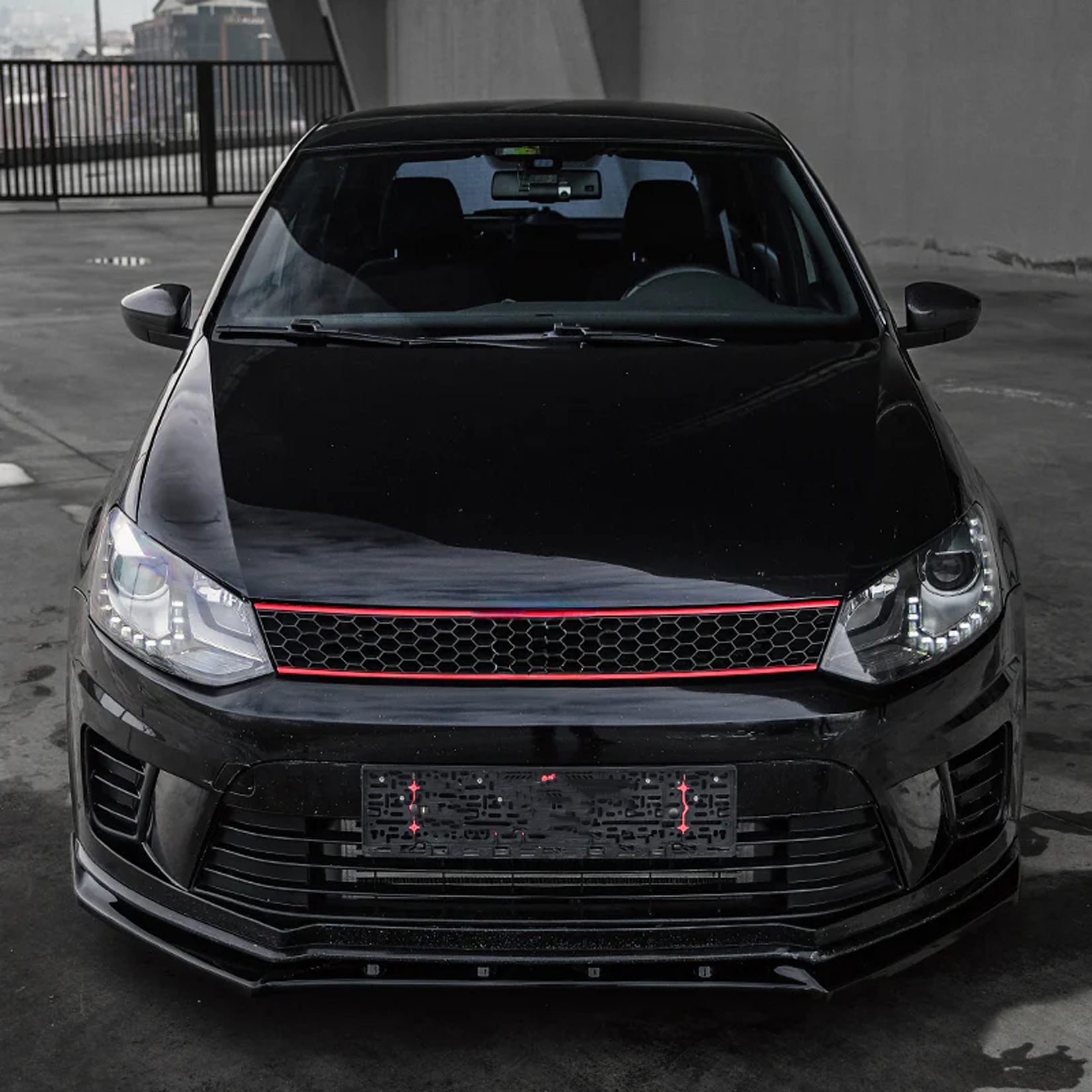 Volkswagen Polo Gti Mk5 2009-2014 Front Splitter in Gloss Black