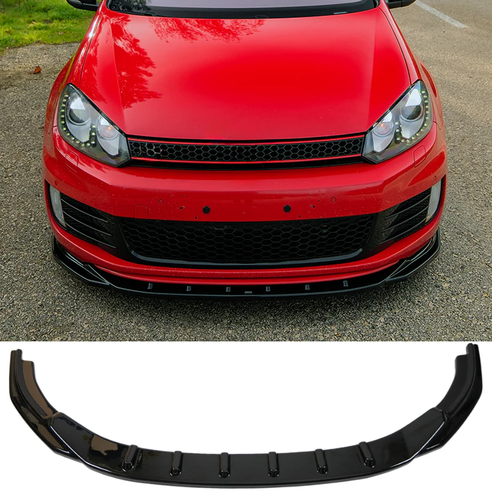 Volkswagen Golf GTI / GTD Mk6 2008-2012 Front Splitter in Gloss Black