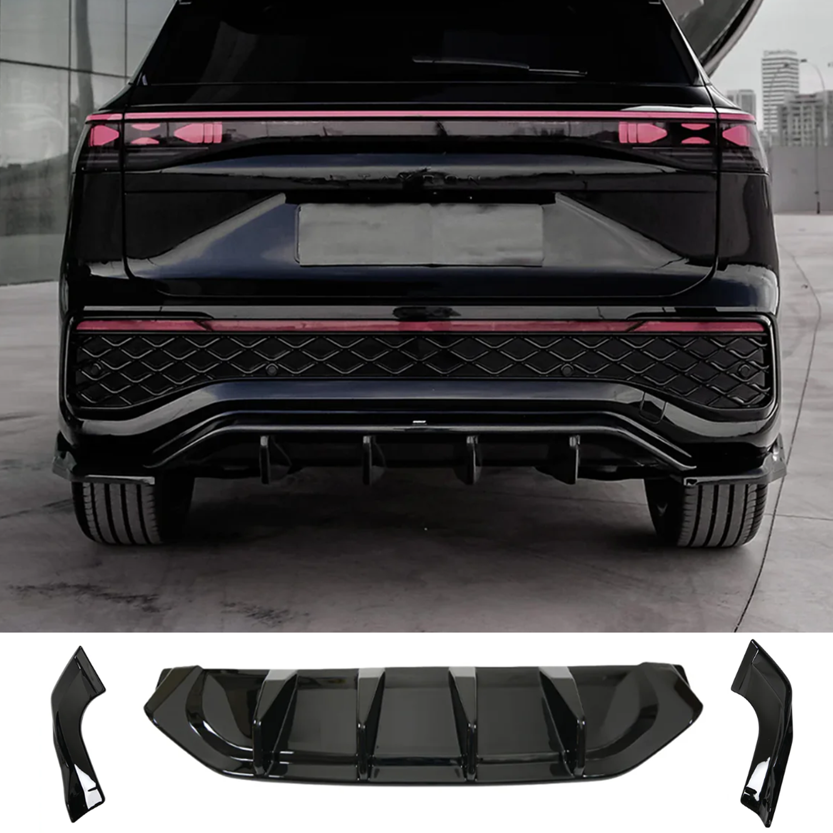 VW Tayron 2025 On Rear Valance In Gloss Black Main image