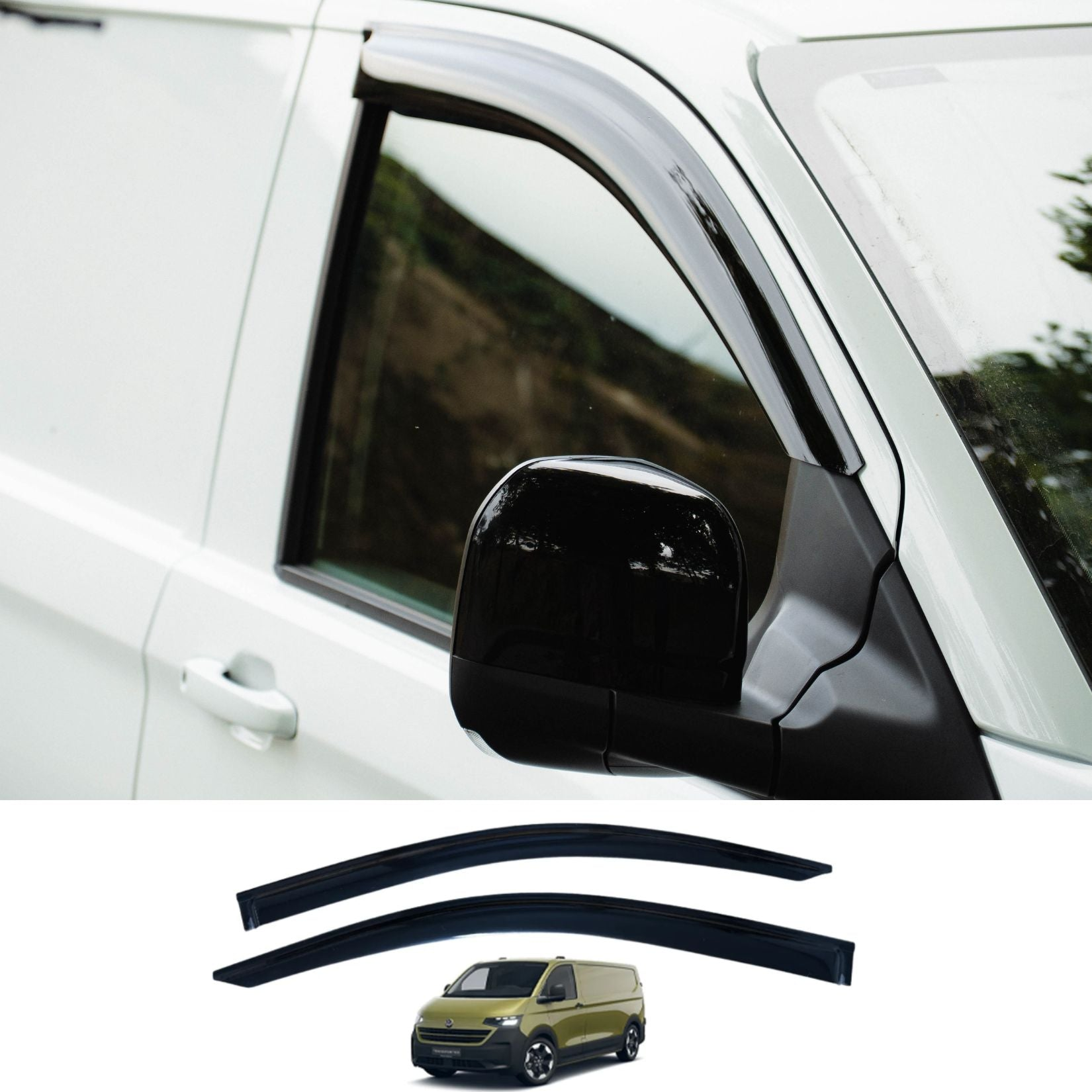 Volkswagen Transporter T7 2024 On Stx Wind Deflectors – External Fit Main image