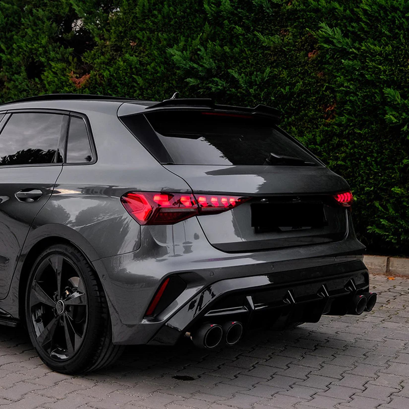 Audi A3 8y 2025 on S-line / S3 Sportback Rear Diffuser in Gloss Black