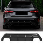 Audi A3 8y 2025 on S-line / S3 Sportback Rear Diffuser in Gloss Black