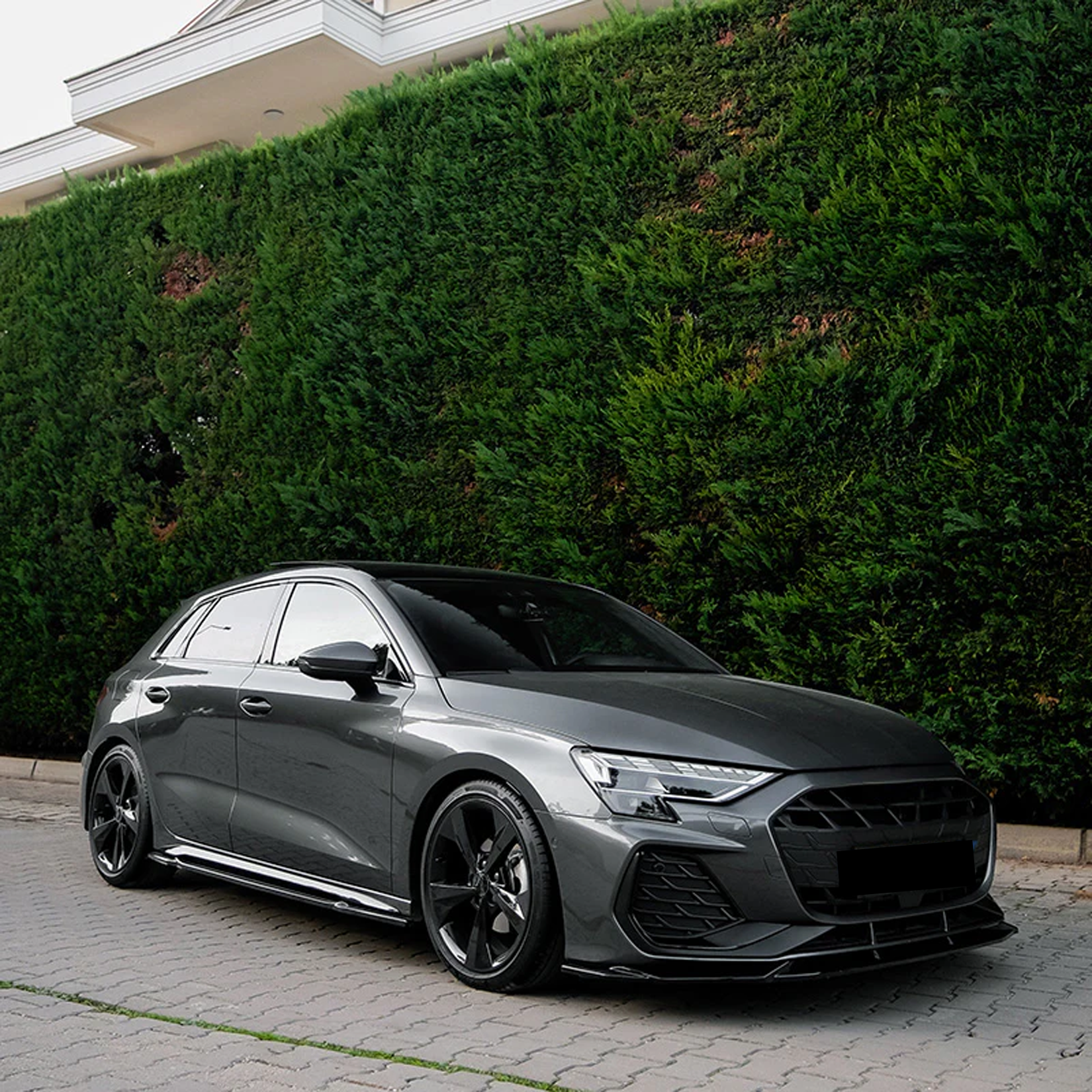 Audi A3 8y 2025 on S-line / S3 Sportback Front Splitter in Gloss Black