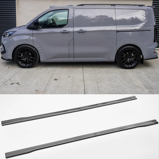 Ford Transit Custom MK2 2024 on LWB Side Skirt Splitters V2 In Gloss Black