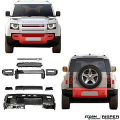 Land Rover Defender L663 110//90 2020 On - Full Exterior Front & Rear Black Pack 007
