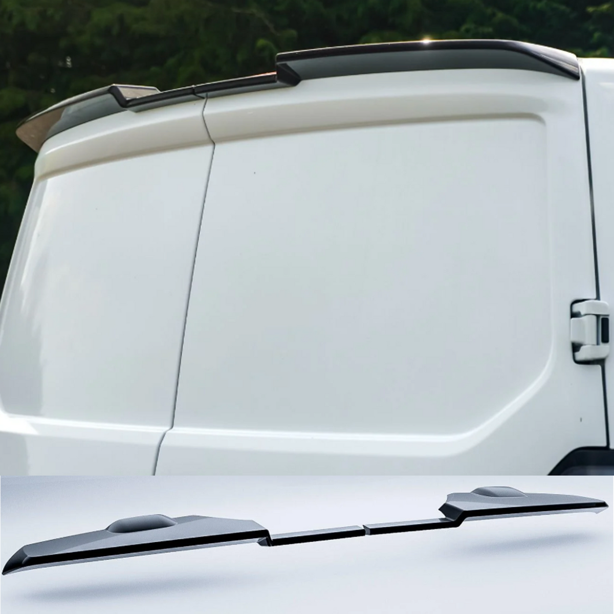 Ford Transit Custom MK2 2024 On For Barn Door V2 Rear Spoiler In Gloss Black