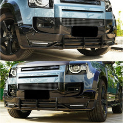 Land Rover Defender L663 90 / 110 / 130 2020 Onward – Front Bumper Splitter in Gloss Black