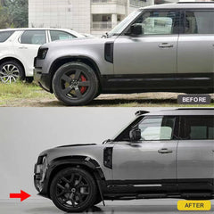 Land Rover Defender L663 90/110/130 2020 On – Front Bumper Lower Wide Body Canards in Gloss Black