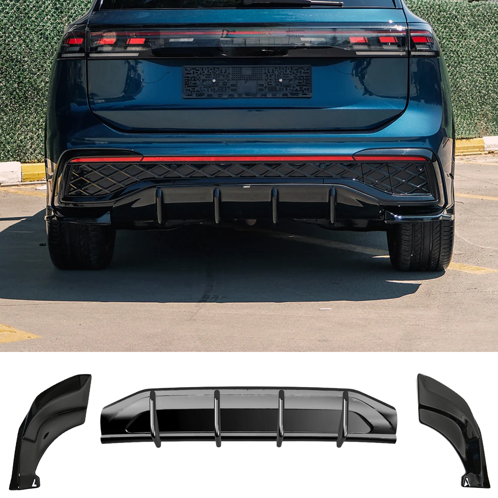 VW Tiguan R-Line MK3 2024 On Rear Valance In Gloss Black Main image