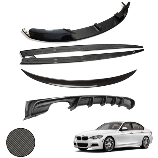 BMW 3 Series F30 M Sport 2012-2018 Carbon Look Full Aero Body Kit - Diffuser 00___