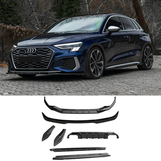 Audi S3 8Y 2020-2024 / A3 S-Line 2020-2024 Aero Body Kit In Gloss Black