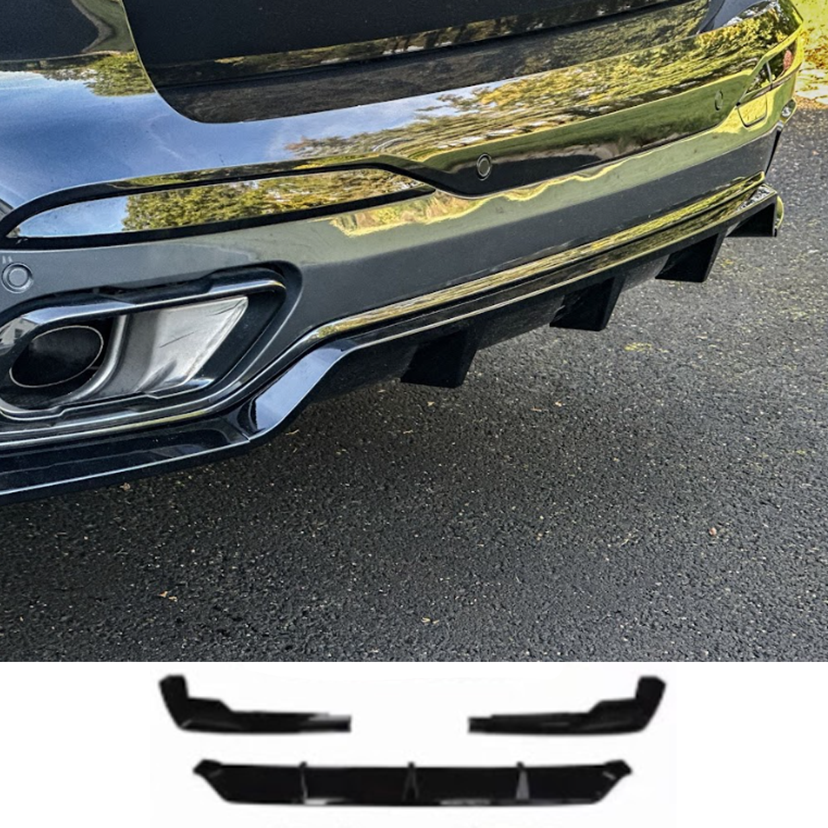 BMW X7 G07 LCI 2023+ Rear Diffuser In Gloss Black Main image