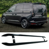 VW Caddy 2021 On SWB Trapezoid Side Bars in Gloss Black