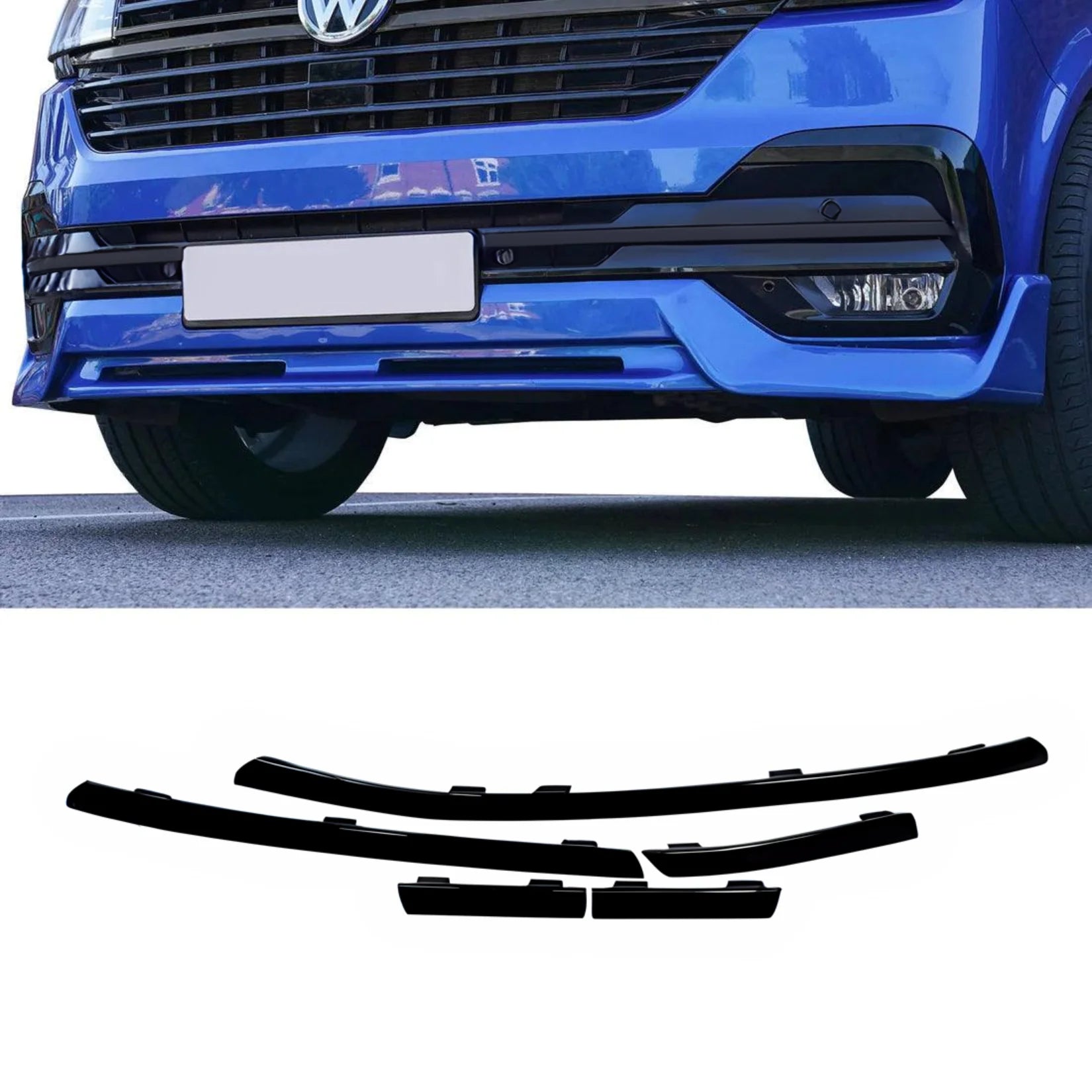VW T6.1 2019 Onwards Transporter Front Bumper Lower 5PCS Grille Trim Inserts