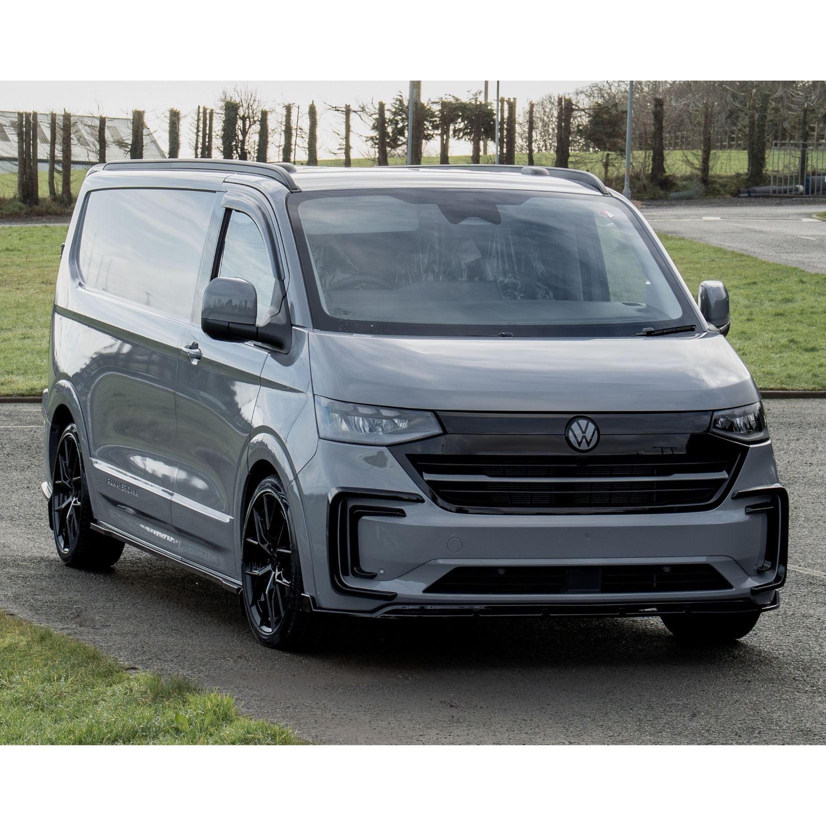 Volkswagen Transporter T7 2025 on Front Splitter Lip In Gloss Black